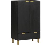 Aparador | aparador de comedor | armario de cocina alto madera de ingeniería negro 60x33x100 cm cfw33126