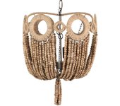 Lampara techo cadena bolas natural yute 46x46x52cm