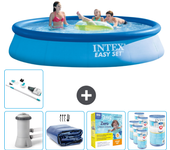 Paquete de piscina - intex - alrededor - 396x396x84 cm + accesorios cb26