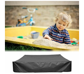 Funda para arenero, funda para arenero, lona protectora cuadrada, con cordón, 150x150x20cm, para arenero, piscina (negro)