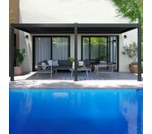 Pérgola bioclimática adosada de 3x6m y 4 estores de 2,66 x 2,34m ( 4 stores 2,66 x 2,34m ) - oviala