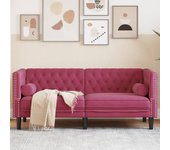 Sofá chesterfield con cojines de terciopelo de 2 plazas
