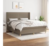 Cama con somier y colchón taupe 180x200 cm tela