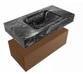 Mondiaz alan-dlux 90cm mueble de baño rust 1 cajón. con lavabo cloud centro sin orificios color lava
