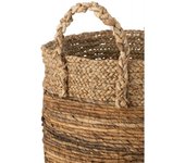 Set de 3 cestas redondas de rafia natural de 31 a 42 cm de diámetro