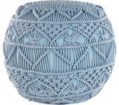 Beliani puf macramé kayseri algodón azul 40 cm 40 cm 40 cm