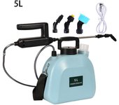 Pulverizador a batería de 5 litros con 3 boquillas de niebla, pulverizador eléctrico con mango recargable, varilla retráctil y correa para el hombro