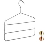 Relaxdays percha múltiple para pantalones, metal, plateado, 33 x 36,5 x 0,4 cm