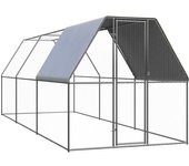 Maison exclusive - jaula gallinero de exterior de acero galvanizado 2x6x2 m
