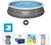 Paquete de piscina - bestway - alrededor - 457x457x84 cm + accesorios cb17