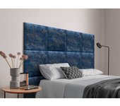 Dhome cabecero tapizado compuesto de paneles autoadhesivos intercambiables serie luxury edition cama lujo dormitorio (luxurious blue, 105cm)
