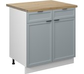 Vicco mueble bajo de cocina fame-line, azul claro-gris, 80 cm , et roble