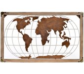 Decoración de pared dkd home decor metal mapamundi (75 x 6 x 46 cm)
