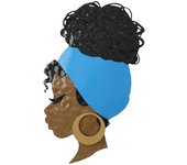 Origen home decor adorno pared perfil mujer placas metal | placa de metal azul - 60x33x2cm