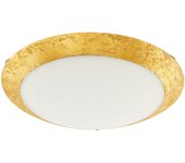 Plafón de techo led eglo montenovo blanco y oro luz cálida 16w 39,5cm