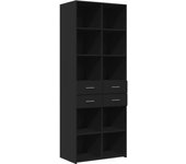 Aparador alto | aparador de comedor | armario de cocina madera de ingeniería negro 70x42,5x185 cm cfw75532