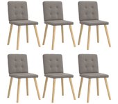 Pack 6 uds sillas de comedor | silla de cocina de tela gris taupe cfw39756