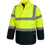 Parka con cremallera de nylon oculta y cuello convertible de alta visibilidad workteam c3710