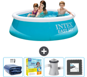 Paquete de piscina - intex - alrededor - 183x183x51 cm + accesorios cb10