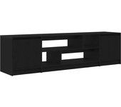 Mueble de tv | mueble de salón | mesa de tv de madera de roble negro 188,5x41x50 cm cfw54285