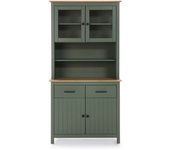 Vitrina 4 puertas 2 cajones mariana acabado verde, 180 cm(alto) 90 cm(ancho) 40 cm(largo)