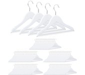 Relaxdays pack de perchas infantiles, madera, blanco, 18 x 30,5 x 0,5 cm, 100 unidades