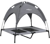 Cama para perros con dosel antracita tela oxford y acero