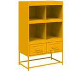 Aparador | aparador de comedor | armario de cocina de acero laminado en frío amarillo 68,5x39x111,5 cm cfw21459