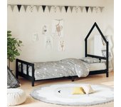 Vidaxl estructura de cama para niños madera de pino negro 90x190 cm