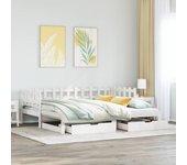 Vidaxl sofá cama nido con cajones sin colchón blanco 90x200 cm