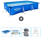 Paquete de piscina - bestway - rectángulo - 300x201x66 cm + accesorios cb4