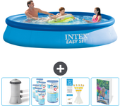 Paquete de piscina - intex - alrededor - 366x366x76 cm + accesorios cb107
