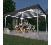 Cenador y guirnalda de luz led 4x3m aluminio antracita