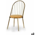 Silla barras dorado mostaza hierro 48 x 95,5 x 48 cm (2 unidades)