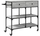 Carrito de cocina，estantería de cocina, carrito de servir madera ingeniería gris sonoma 105x42x95 cm cfw26154