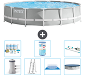 Paquete de piscina - intex - alrededor - 457x457x107 cm + accesorios a2256
