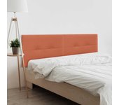 Dhome cabecero de lino natural dual con botones dividido en 2 piezas cabezal tapizado cama dormitorio moderno top trending (naranja, 210cm)
