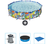Paquete de piscina - bestway - alrededor - 305x305x66 cm + accesorios cb40