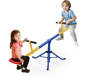 Costway balancín para niños, subibaja a 360° con cerrojo para las piernas, balancín para exterior patio y parque infantil (2 asientos) 182 x 29 x 86 c
