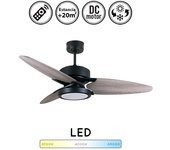 Lámpara ventilador de techo cross dc 30w negro 3 colores de luz 3250 lm