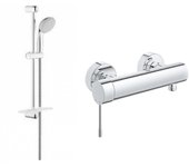 Mezclador de ducha grohe essence con teleducha y conjunto de ducha vitalio start 2j