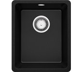 Primagran fregadero bajo encimera negro 36x44cm, fregadero cocina 1 seno + sifón, fregadero granito al mueble 40cm - venecia easy