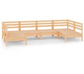 Juego de muebles de jardín 6 piezas | conjunto de comedor | conjunto de descanso madera maciza de pino cfw812636