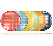 H&h set 12 platos fruta vicky cm 19 en gres, surtidos