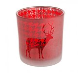 6x vela de navidad roja con forma de reno