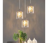 Nettlife lámpara colgante moderna de cristal g9 para comedor, altura ajustable