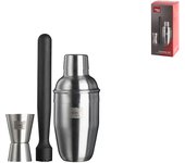 Set de coctelería vacu vin de 3 piezas acero inoxidable