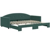 Sofá cama nido terciopelo verde oscuro 90x200 cm