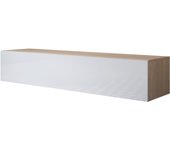 Mueble tv colgante | mueble de televisión | mueble de salón | 1 puerta | 160x30x40cm | modelo luke h2 | sonoma mate y blanco brillo