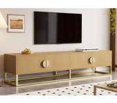 Mueble tv 180x40x40 cm - 4 puertas - paneles de partículas - natural